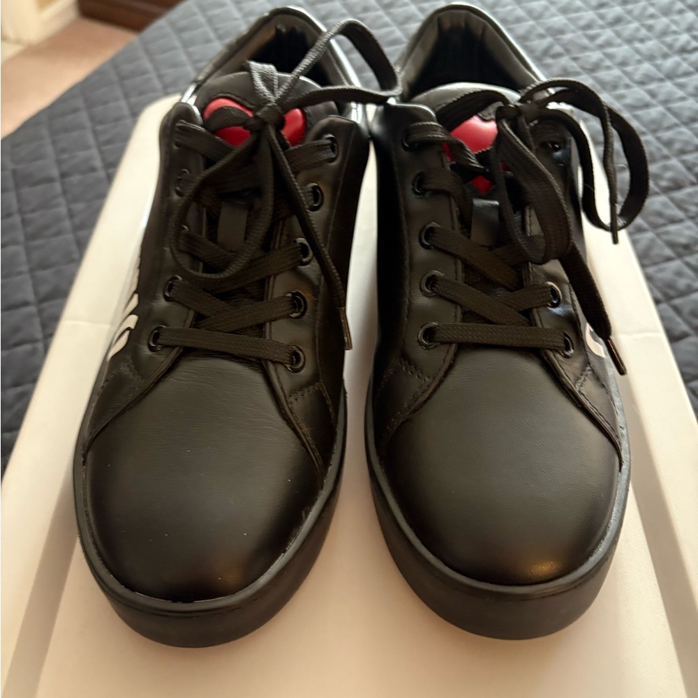 Love Moschino Black Sneakers with Red Accents